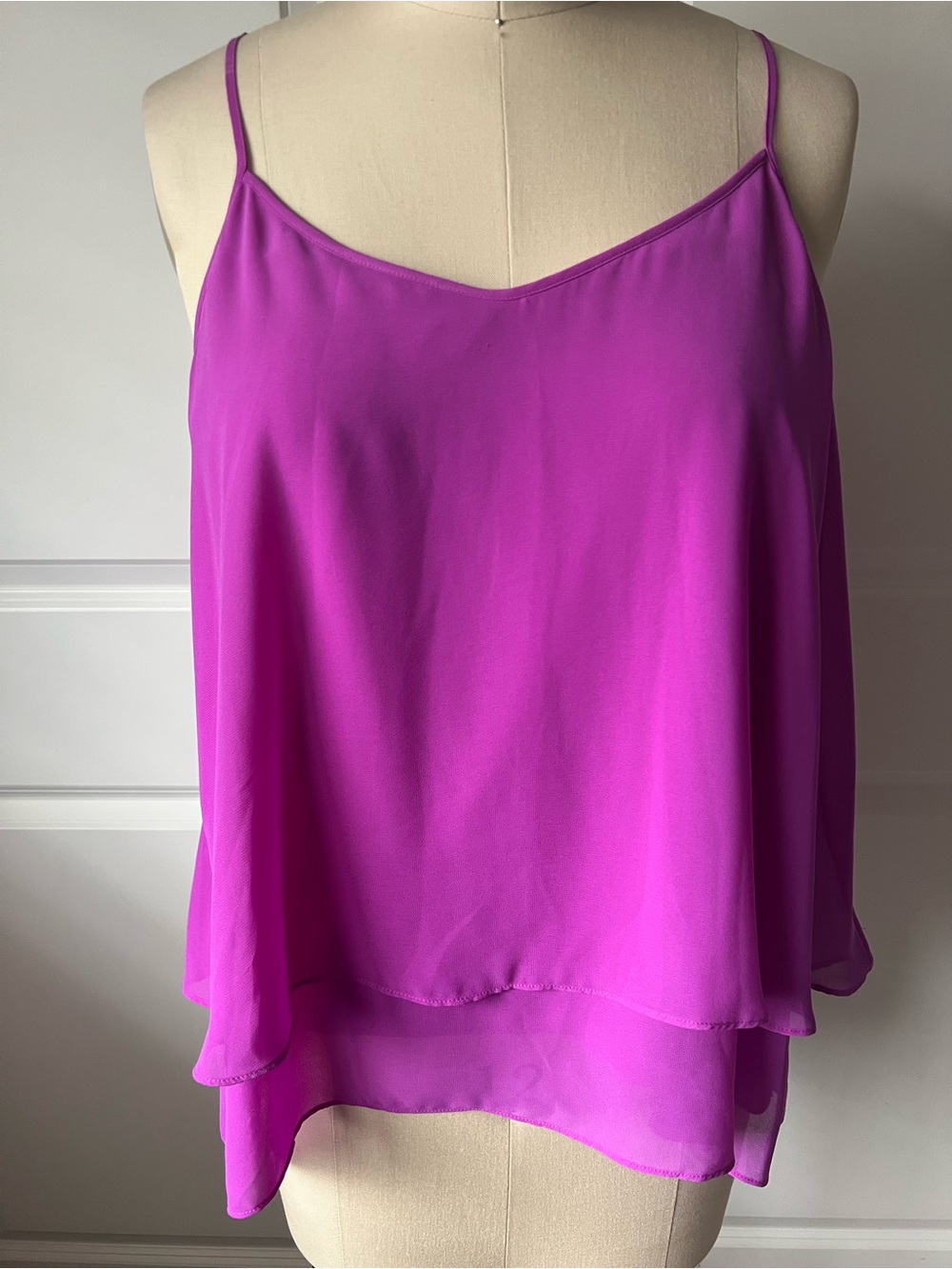 Gianni Bini Layered Spaghetti-Strap Cami in Bright Magenta